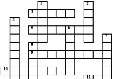 Crossword “types of sports” - Document Crossword on physical education 15 questions
