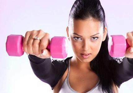 Complex exercise with dumbbells for girls